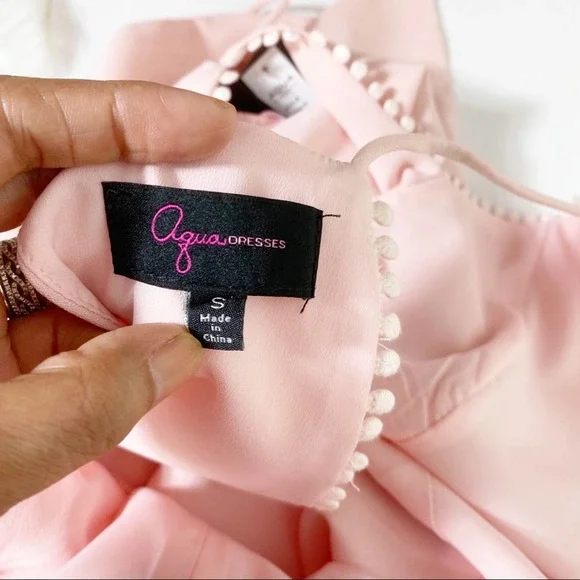 Bloomingdale Aqua Cute dress pink tieredCocktail Party NewYear Wedding Small - Picture 10 of 12